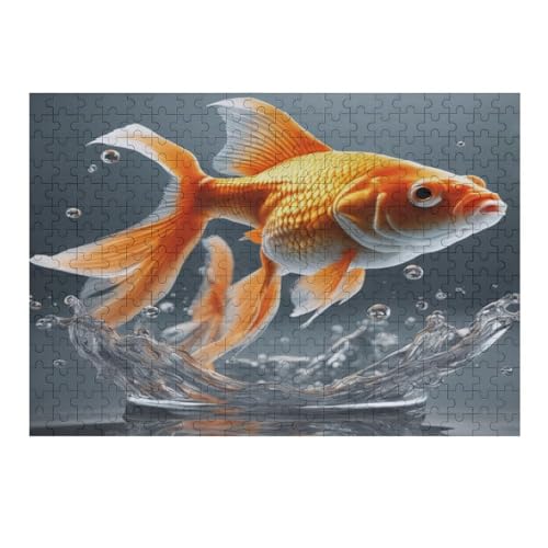 Fisch Holzpuzzle für Erwachsene, Puzzle, Gehirnübung, Herausforderung, hoher Schwierigkeitsgrad, Geschenk für Kinder, Puzzle, 38 x 26 cm, 485g512, 300 Teile von GDFWB