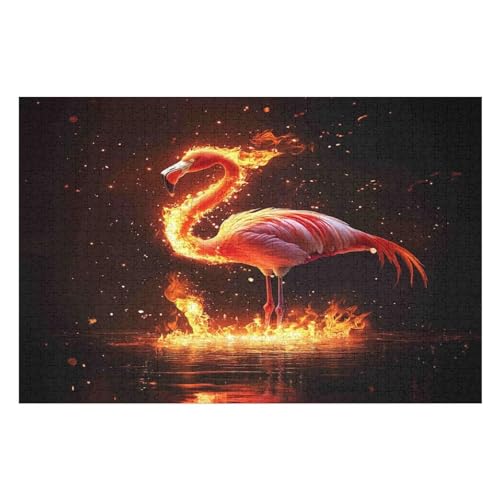 Flamingo 1000-teiliges Puzzle Für Erwachsene, Umweltfreundlich, Schwierig, Fordert Geduld Und Intelligenz Heraus Und Durchbricht Sich Selbst 1000 PCS 26 * 38cm von GDFWB