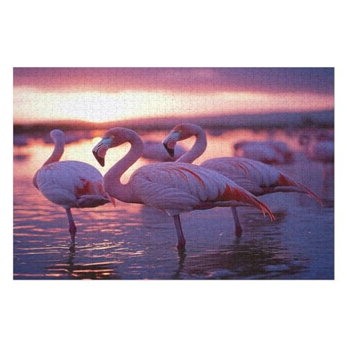 Flamingo Kunststil-Puzzle, Umweltfreundlich, 1000 Teile, Satinierte Oberfläche, Lustige Puzzle-Herausforderung Für Erwachsene Und Familien 1000 PCS 50 * 70cm von GDFWB