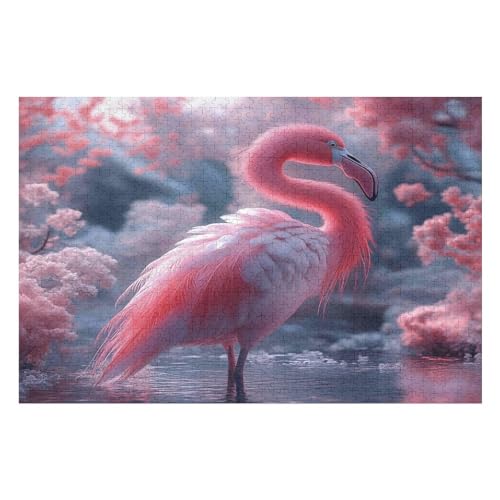 Flamingo Puzzle, Lustige Aktivität Für Die Ganze Familie, Langlebiger Karton, 1000 Teile, 1000 PCS 50 * 70cm von GDFWB