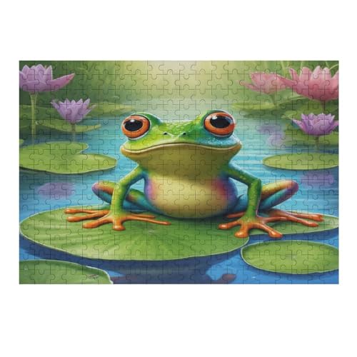 Frosch 300 Teile Puzzles für Erwachsene und Kinder - Holzpuzzles, Stressabbau-Puzzle-Spiele und einzigartige Geschenke, 38 * 26 cm335g362 von GDFWB