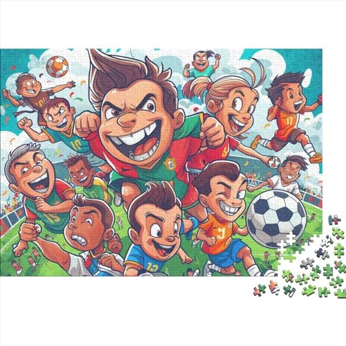 Fußball Puzzles Für Erwachsene Sport Zeichentrickfilm Style 1000 Stück Puzzles Für Erwachsene Herausforderndes Spiel 1000pcs （75 * 50cm） von GDFWB