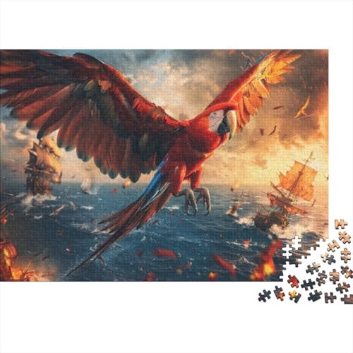 Handsome Parrot Puzzle für Erwachsene, 1000 Teile, 1000 Teile, Stressabbau, 1000 Puzzles für Erwachsene und Kinder ab 12 Jahren, 1000 Teile, 75 x 50 cm, 106g133 von GDFWB