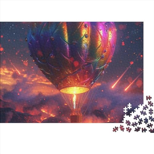 Heißluftballon 1000 Puzzleteile für Erwachsene Puzzle Schöne Nachtlandschaft 1000-teiliges schwieriges Puzzle Premium-Heimdekorationspuzzle 1000 Teile 75 * 50 cm von GDFWB