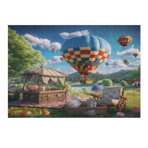 Heißluftballon-Puzzles für Erwachsene, 1000-teiliges Holz-Puzzle, Puzzle für Kinder, herausforderndes Spiel, 75 x 50 cm, 422g449 von GDFWB