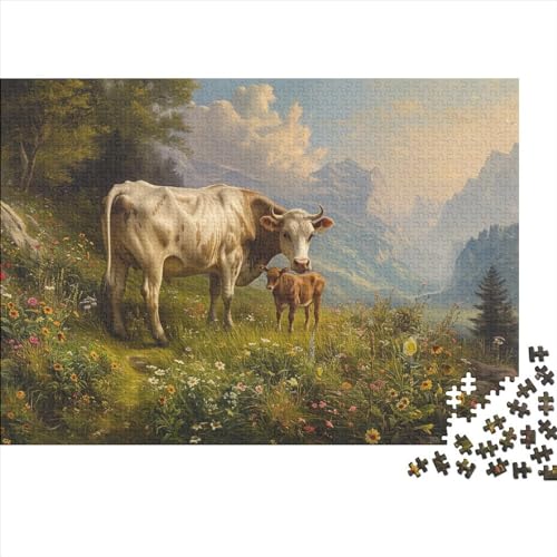 Hochlandrinder-Puzzle, 1000 Teile, für Erwachsene, Hochlandrinder-Puzzle, 1000 Puzzles, modernes DIY, kreative Unterhaltung, 1000 Teile, 75 x 50 cm von GDFWB