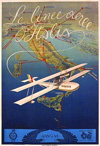 Jigsaw Puzzle 1000 Piece for Adult c1927 Airlines of Italy Vintage Art Travel Advertisement Picture Print Landscape Educational Puzzles Games Kids Gift75*50cmD8T50K von GDFWB