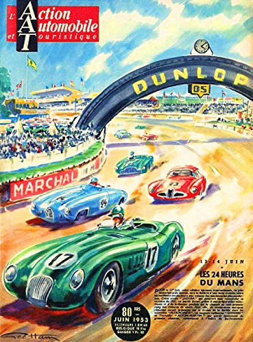 Jigsaw Puzzle 1000 Pieces for Adults 1953-24 Hours Le Mans France Automobile Race Car Advertisement Vintage Landscape Educational Puzzles Games Kids Gift75*50cmD8T54K von GDFWB