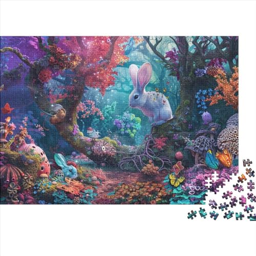 Kaninchen 300 Puzzleteile für Erwachsene Puzzle Dream Rabbit 300-teiliges schwieriges Puzzle Premium Tolles Geschenk für Erwachsene 300 Teile 38 * 26 cm von GDFWB