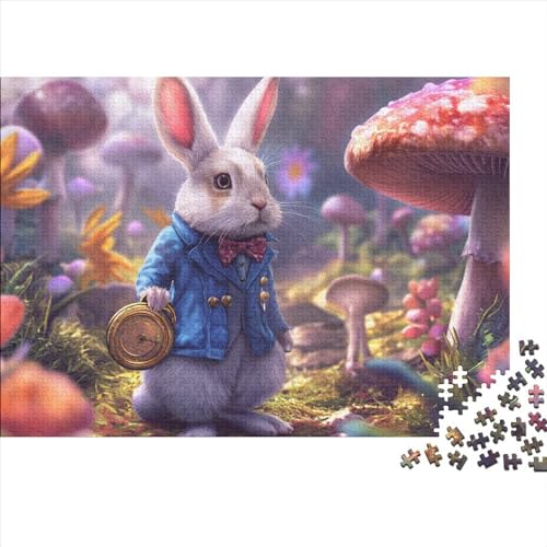 Kaninchen und Pilze Puzzle 1000 Teile für Erwachsene EIN Pilzhaus 1000 Puzzles Modernes DIY für Erwachsene Geschenk 1000 Teile 75 * 50 cm von GDFWB