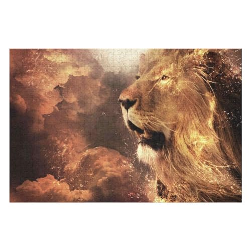 Lion HD Kunststil-Puzzle, Umweltfreundlich, 1000 Teile, Satinierte Oberfläche, Lustige Puzzle-Herausforderung Für Erwachsene Und Familien 1000 PCS 75 * 50cm von GDFWB