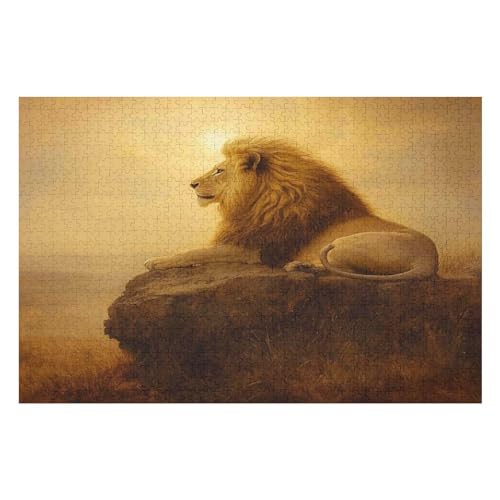 Lion Puzzle, Lustige Aktivität Für Die Ganze Familie, Langlebiger Karton, 500 Teile, 500 PCS 52 * 38cm von GDFWB