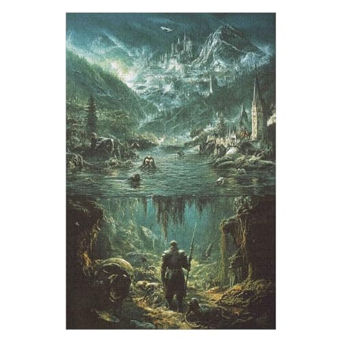 Lord of The Rings 1000-teiliges Puzzle Für Erwachsene Recycelbare Materialien Geeignet Für Familien- Und Teambuilding-Spiele Geschenke Für Freunde Und Familie34Z321c38x52cm von GDFWB