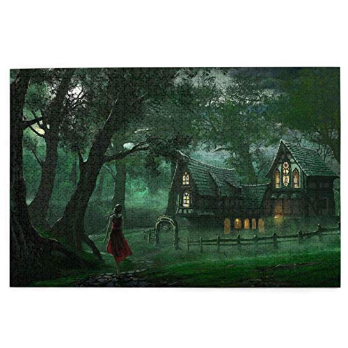 Magische Waldhütte, Prinzessin, lustiges Lernspielzeug, Lernspiele, Heimdekoration, Puzzle, 1000 Stück, 75 x 50 cm von GDFWB