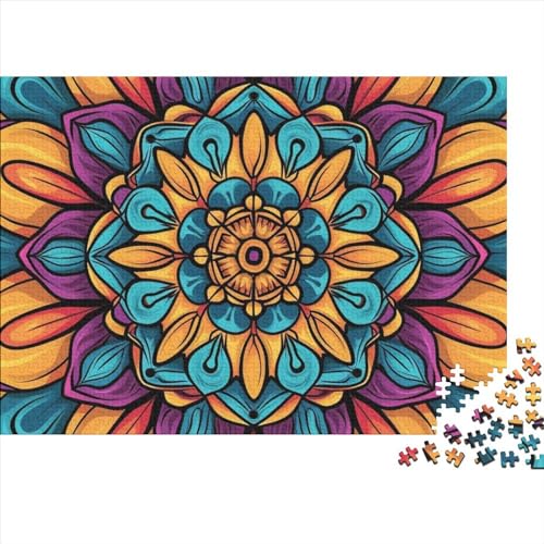 Mandala mit bunten Mustern, 1000-teiliges Puzzle für Erwachsene, Datura-Blumen, 1000 Puzzles, lustiges Familienspiel, 1000 Teile, 75 x 50 cm von GDFWB