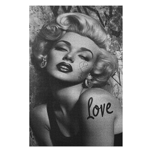Marilyn Monroe 1000 Teile Papierpuzzle für Erwachsene und Kinder ab Jahren, Unisex-26x38cm Marilyn Monroe 1000 Teile Papierpuzzle für Erwachsene und Kinder ab Jahren, Unisex-26x38cm von GDFWB