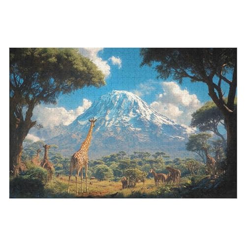 Mount Kilimanjaro 1000-teiliges, Hochwertiges Puzzle Für Erwachsene, Intensive Farben Und HD-Druck, EIN Spielzeug Für Puzzle-Liebhaber 1000 PCS von GDFWB