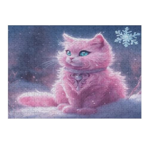 Niedliche Katze, 300 Teile Puzzles für Erwachsene und Kinder, Holzpuzzles, Stressabbau-Puzzle-Spiele und einzigartige Geschenke, 38 * 26 cm228g255 von GDFWB