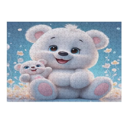 Niedliches Bären-Puzzle, 1000 Teile für Erwachsene und Kinder, Holzpuzzle, Lernspiele, Heimdekoration, Puzzle, 75 x 50 cm, 392g419 von GDFWB