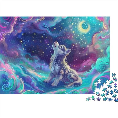 Niedliches Wolfsjunges, 300-teiliges Puzzle für Erwachsene, 300 Teile, herausfordernde Puzzles für Erwachsene, 300 Puzzles für Erwachsene und Kinder ab 12 Jahren, 300 Teile, 38 x 26 cm, 100g127 von GDFWB