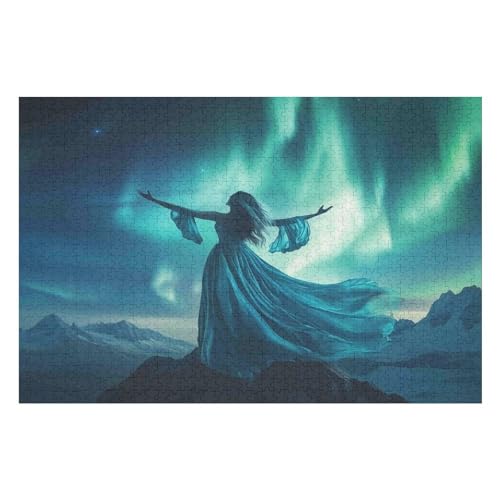 Northern Lights in Norway Puzzle, Lustige Aktivität Für Die Ganze Familie, Langlebiger Karton, 1000 Teile, 1000 PCS—38 * 26cm von GDFWB