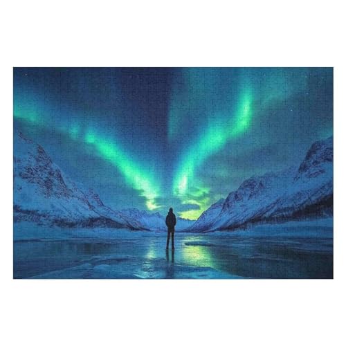 Northern Lights in Norway Puzzle, Lustige Aktivität Für Die Ganze Familie, Langlebiger Karton, 2000 Teile, 2000 PCS—70 * 100cm von GDFWB