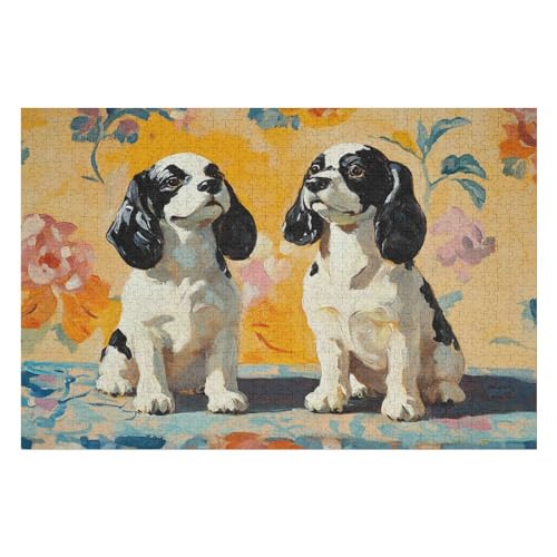 Oil Painting of Dog Kunststil-Puzzle, Umweltfreundlich, 1000 Teile, Satinierte Oberfläche, Lustige Puzzle-Herausforderung Für Erwachsene Und Familien 1000 PCS-50 * 75cm von GDFWB