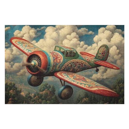 Painted Aircraft Kunststil-Puzzle, Umweltfreundlich, 1000 Teile, Satinierte Oberfläche, Lustige Puzzle-Herausforderung Für Erwachsene Und Familien 1000 PCS26*38cm von GDFWB