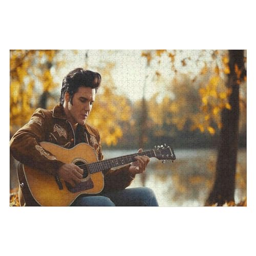 Papierpuzzles Für Erwachsene Elvis Presley 1000-teiliges Puzzle-Familien-Herausforderungsspiel Für Erwachsene 1000 PCS—52 * 38cm von GDFWB