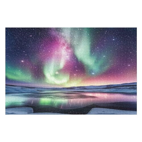 Papierpuzzles Für Erwachsene Northern Lights in Norway 1000-teiliges Puzzle-Familien-Herausforderungsspiel Für Erwachsene 1000 PCS—75 * 50cm von GDFWB