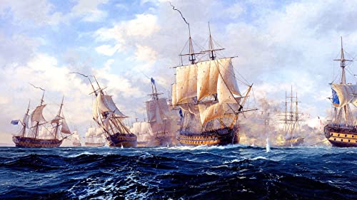 Puzzle 1000 Pieces Battle at Sea Sailing Ships Fighting on The Sea 75 * 50cmD8T10K von GDFWB
