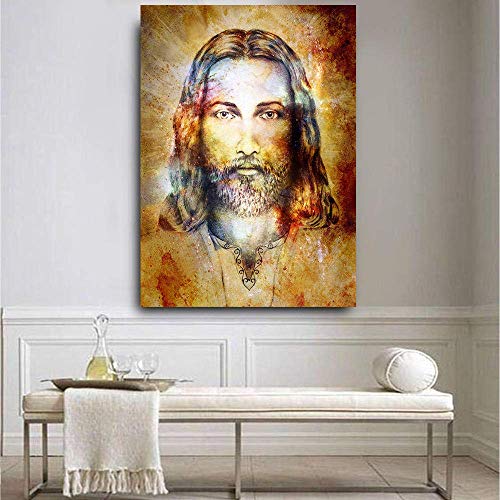 Puzzle 1000 Teile, Gemälde, leuchtendes Jesus-Selbstporträt, Skizze, Bilderpuzzle 1000 Teile, Tiere, pädagogisches intellektuelles Dekomprimieren von Spielzeugpuzzles, lustige Familie, 75 x 50 cm von GDFWB