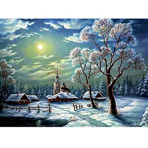 Puzzle 1000 Teile DIY Holzpuzzle Winterlandschaft Freizeit Kreatives Kreuzworträtselspiel Kinderpuzzle Spielzeug Geburtstagsfestival Einzigartiges Geschenk75 * 50cm von GDFWB