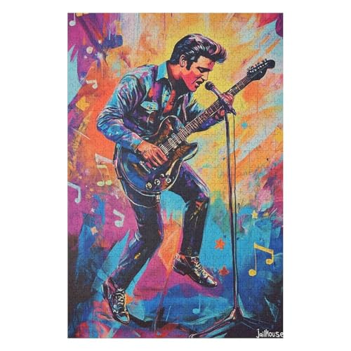 Puzzle 1000 Teile Erwachsene Elvis Puzzles für Erwachsene Lernspiel Herausforderung Spielzeug Kinder-26x38cm Puzzle 1000 Teile Erwachsene Elvis Puzzles für Erwachsene Lernspiel Herausforderung Spielzeug Kinder-26x38cm von GDFWB