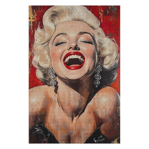 Puzzle 1000 Teile Marilyn Monroe Klassisches Puzzle für Erwachsene DIY-Kit Holzspielzeug Einzigartiges Geschenk Moderne Wohnkultur-26x38cm Puzzle 1000 Teile Marilyn Monroe Klassisches Puzzle für Erwachsene DIY-Kit Holzspielzeug Einzigartiges Geschenk Moderne Wohnkultur-26x38cm von GDFWB