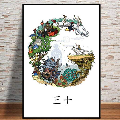 Puzzle 1000 Teile Zusammenbaubild Studio Ghibli Tribut Japan Anime Comic Kinderkunst für Erwachsene Kinderspiele Lernspielzeug 75 * 50 cm von GDFWB