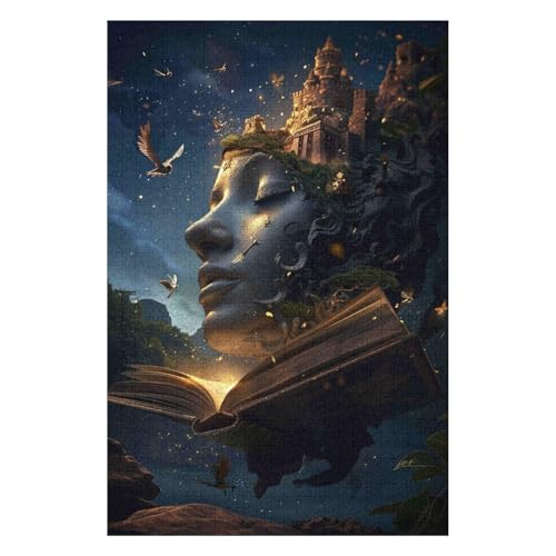 Puzzle 1000 Teile für Erwachsene, Die Welt der Bücher, Lernspiel, Herausforderungsspielzeug, 1000 Teile Puzzles für Erwachsene und Kinder-26x38cm Puzzle 1000 Teile für Erwachsene, Die Welt der Bücher, Lernspiel, Herausforderungsspielzeug, 1000 Teile Puzzles für Erwachsene und Kinder-26x38cm von GDFWB