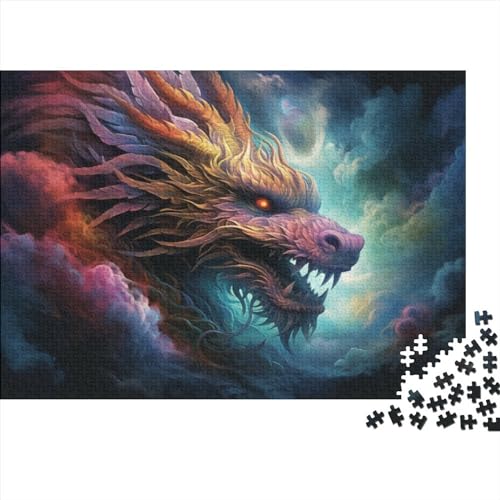 Puzzle 300 Pieces for Adults Asian Coloured Dragon Puzzle 300 Pieces for Adults 38 * 26cmD8T435K von GDFWB