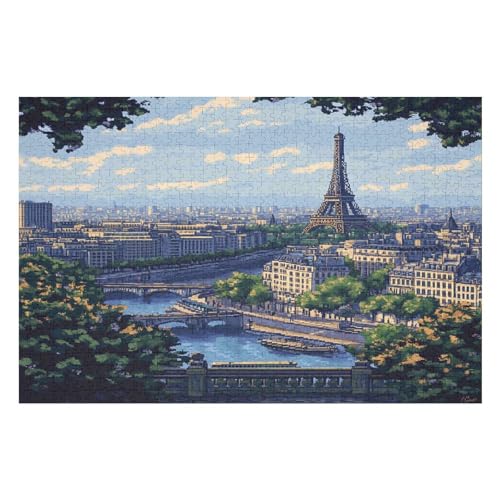 Puzzle Eiffel Tower 1000 Teile, Puzzle Für Erwachsene, Kinder, Jungen, Mädchen, Jugendliche 1000 PCS 75 * 50cm von GDFWB