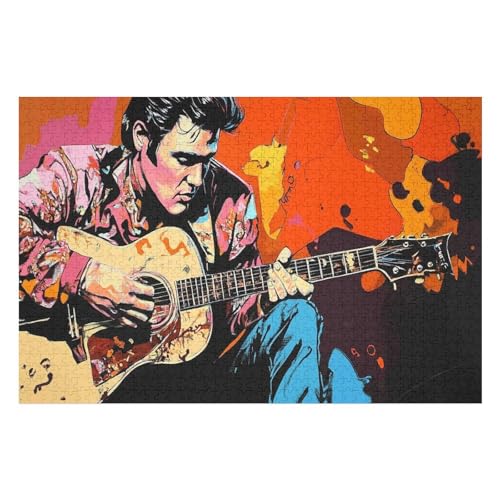 Puzzle Für Erwachsene, 1000 Teile Elvis PresleyHerausforderung Tolle Geschenke Für Familien Passen Perfekt Zusammen 1000 PCS—75 * 50cm von GDFWB