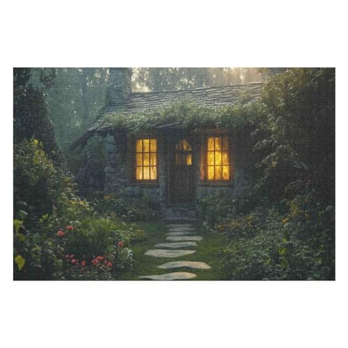 Puzzle Für Erwachsene, 1000 Teile Stone HouseHerausforderung Tolle Geschenke Für Familien Passen Perfekt Zusammen 1000 PCS-50 * 75cm von GDFWB