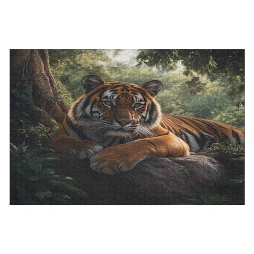 Puzzle Für Erwachsene, 1000 Teile Tiger WomanHerausforderung Tolle Geschenke Für Familien Passen Perfekt Zusammen 1000 PCS 75 * 50cm von GDFWB