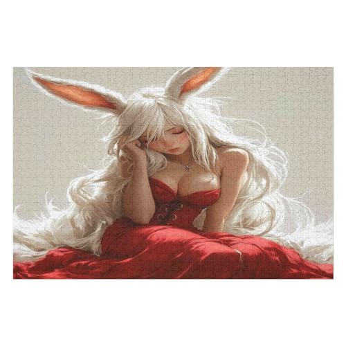 Puzzle Rabbit Girl 1000 Teile, Puzzle Für Erwachsene, Kinder, Jungen, Mädchen, Jugendliche 1000 PCS von GDFWB