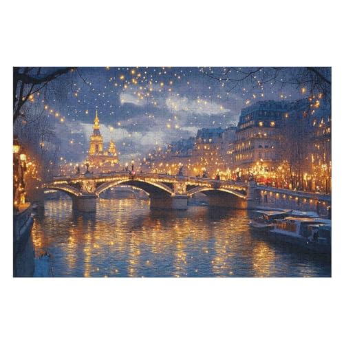 Puzzle Seine River 1000 Teile, Puzzle Für Erwachsene, Kinder, Jungen, Mädchen, Jugendliche 1000 PCS 75 * 50cm von GDFWB