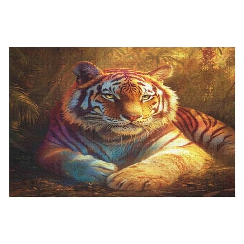 Puzzle Tiger Woman 1000 Teile, Puzzle Für Erwachsene, Kinder, Jungen, Mädchen, Jugendliche 1000 PCS 75 * 50cm von GDFWB