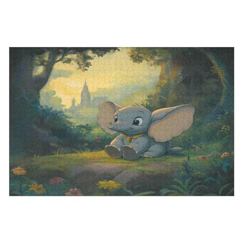 Puzzle Weihnachten -Baby Elephant, Weihnachtspuzzle, Puzzle Geschenk Dekorationen, Puzzlegröße 1000 PCS 75 * 50cm von GDFWB