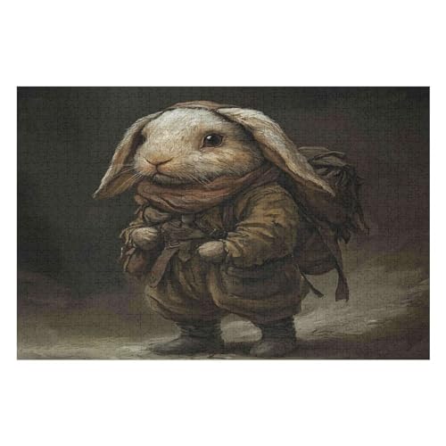 Puzzle Weihnachten -Cute Rabbit, Weihnachtspuzzle, Puzzle Geschenk Dekorationen, Puzzlegröße 2000 PCS von GDFWB