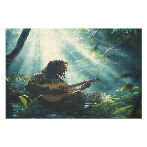 Puzzle Weihnachten -Reggae Bob Marley, Weihnachtspuzzle, Puzzle Geschenk Dekorationen, Puzzlegröße 1000 PCS von GDFWB