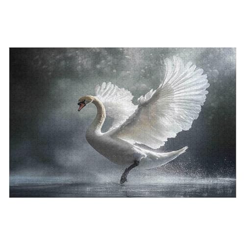 Puzzle Weihnachten -Swan, Weihnachtspuzzle, Puzzle Geschenk Dekorationen, Puzzlegröße 1000 PCS 38 * 52cm von GDFWB