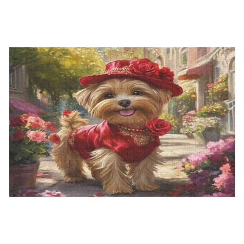 Puzzle Weihnachten -Yorkshire Terrier, Weihnachtspuzzle, Puzzle Geschenk Dekorationen, Puzzlegröße 2000 PCS 70 * 100cm von GDFWB